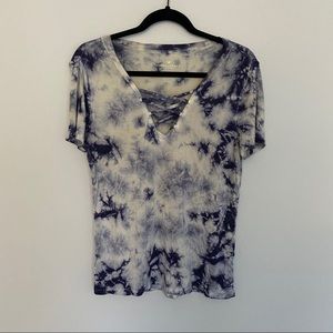 American Eagle blue tie dye lace soft and sexy tee